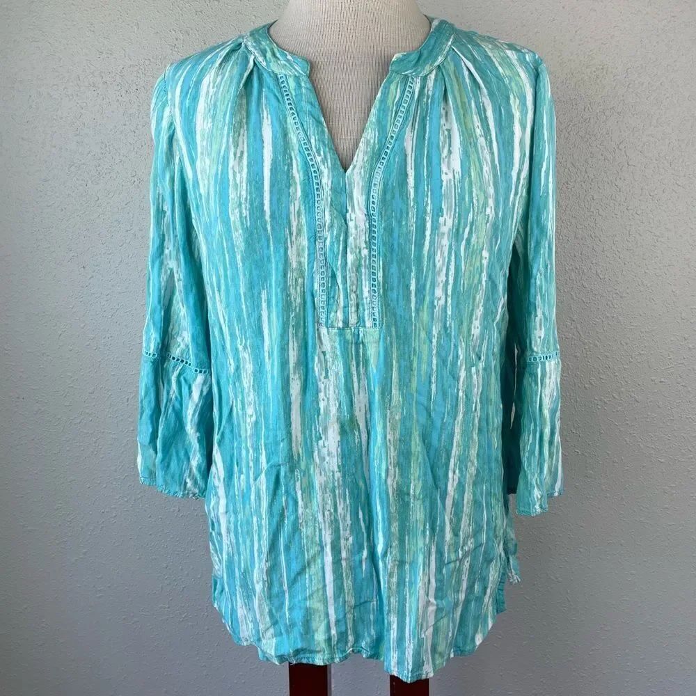 Gloria Vanderbilt V-Neck Tunic Top Size M EUC